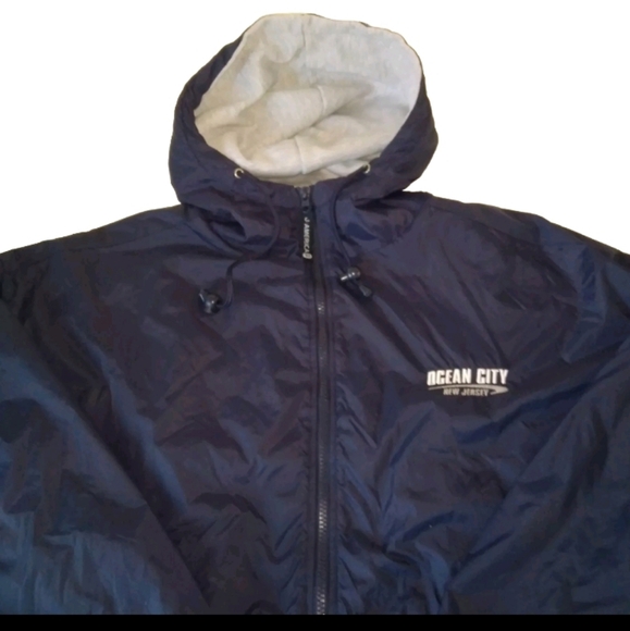 Ocean City New Jersey Hooded Heavyweight Windbreaker Rain Jacket XL Unisex - Picture 2 of 14